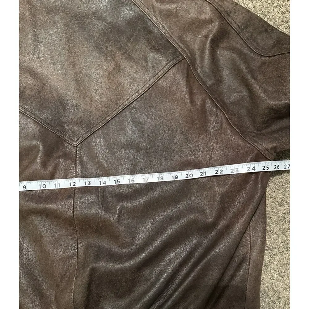 VTG Wilsons Leather Jacket Mens Large Tall Two-Tone Brown Green Distressed EUC‎